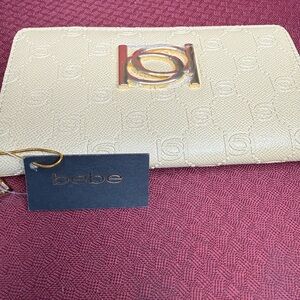 Bebe Beige Embossed Clutch